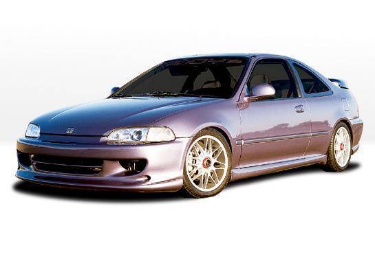 1992-1995 Honda Civic 2Dr W-Typ 4Pc Complete Kit Fiberglass Front & Rear - Image 2