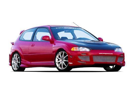 1992-1995 Honda Civic Hb Avenger Kit W/Voltex Rear Bumper & Extreme Fender Flare Set - Image 2