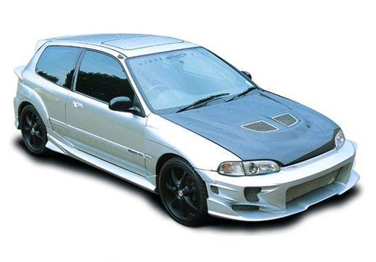 1992-1995 Honda Civic Hb Revolver Kit W/Voltex Rear Bumper & Extreme Fender Flare Set - Image 2