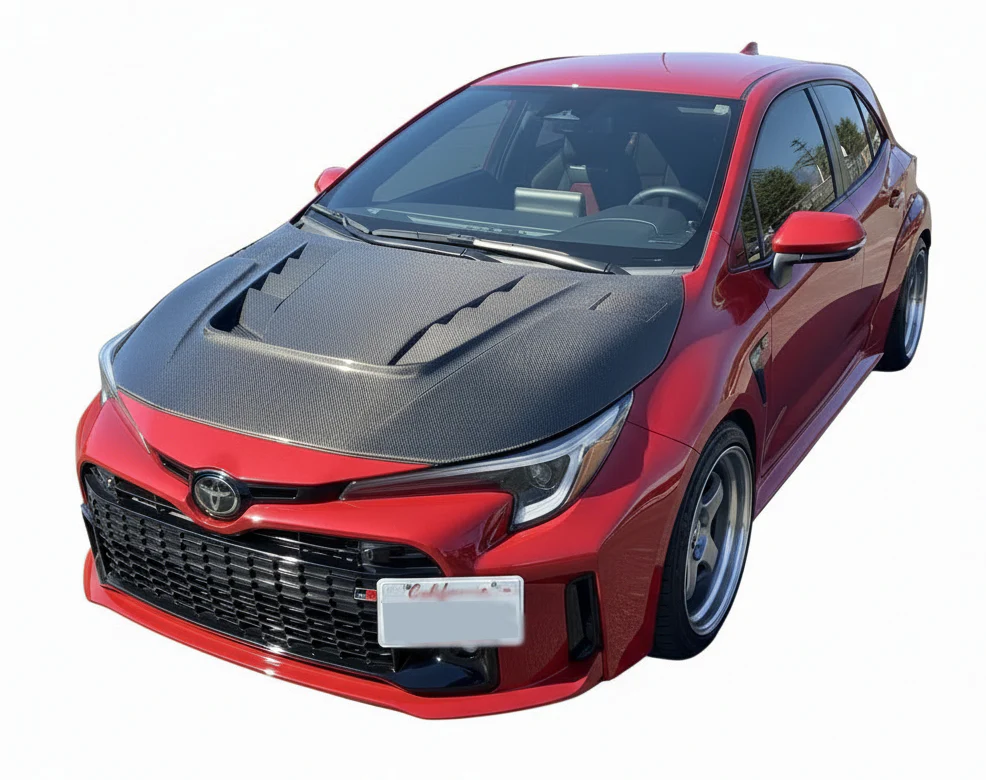 2020-2026 Toyota Corolla HatchBack/Sedan VS 2 Style Carbon Fiber Hood - Image 2