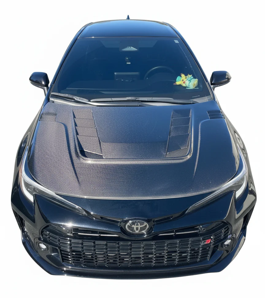 2020-2026 Toyota Corolla HatchBack/Sedan VS 2 Style Carbon Fiber Hood - Image 8