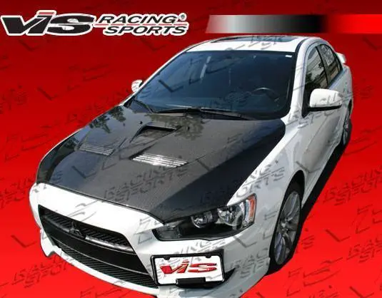 Carbon Fiber Hood EVO 10 Style for Mitsubishi Lancer 4DR 2008-2017