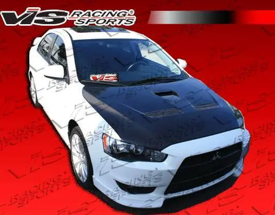 Carbon Fiber Hood EVO 10 Style for Mitsubishi Lancer 4DR 2008-2017 - Image 4