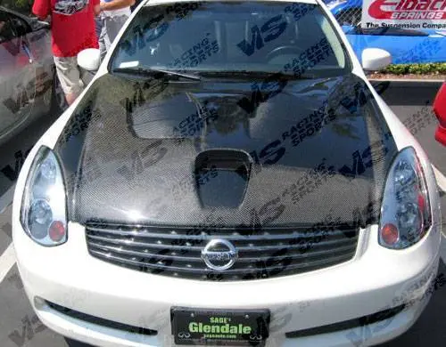 Carbon Fiber Hood Fuzion Style for Infiniti G35 2DR 2003-2007 - Image 3