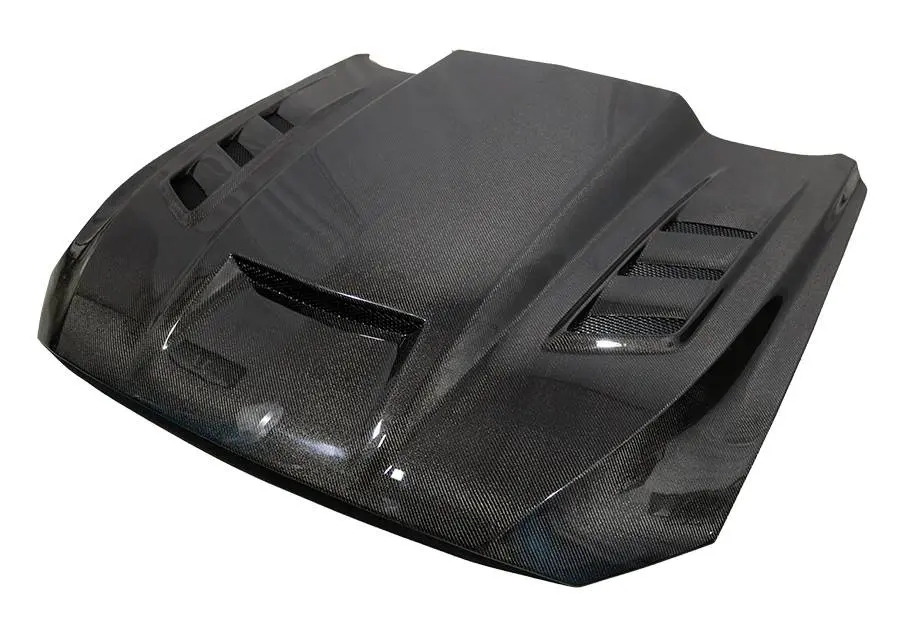 Double Sided Carbon Fiber Hood Terminator Style for Ford MUSTANG 2018-2023