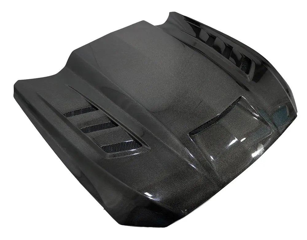 Double Sided Carbon Fiber Hood Terminator Style for Ford MUSTANG 2DR 2015-2017